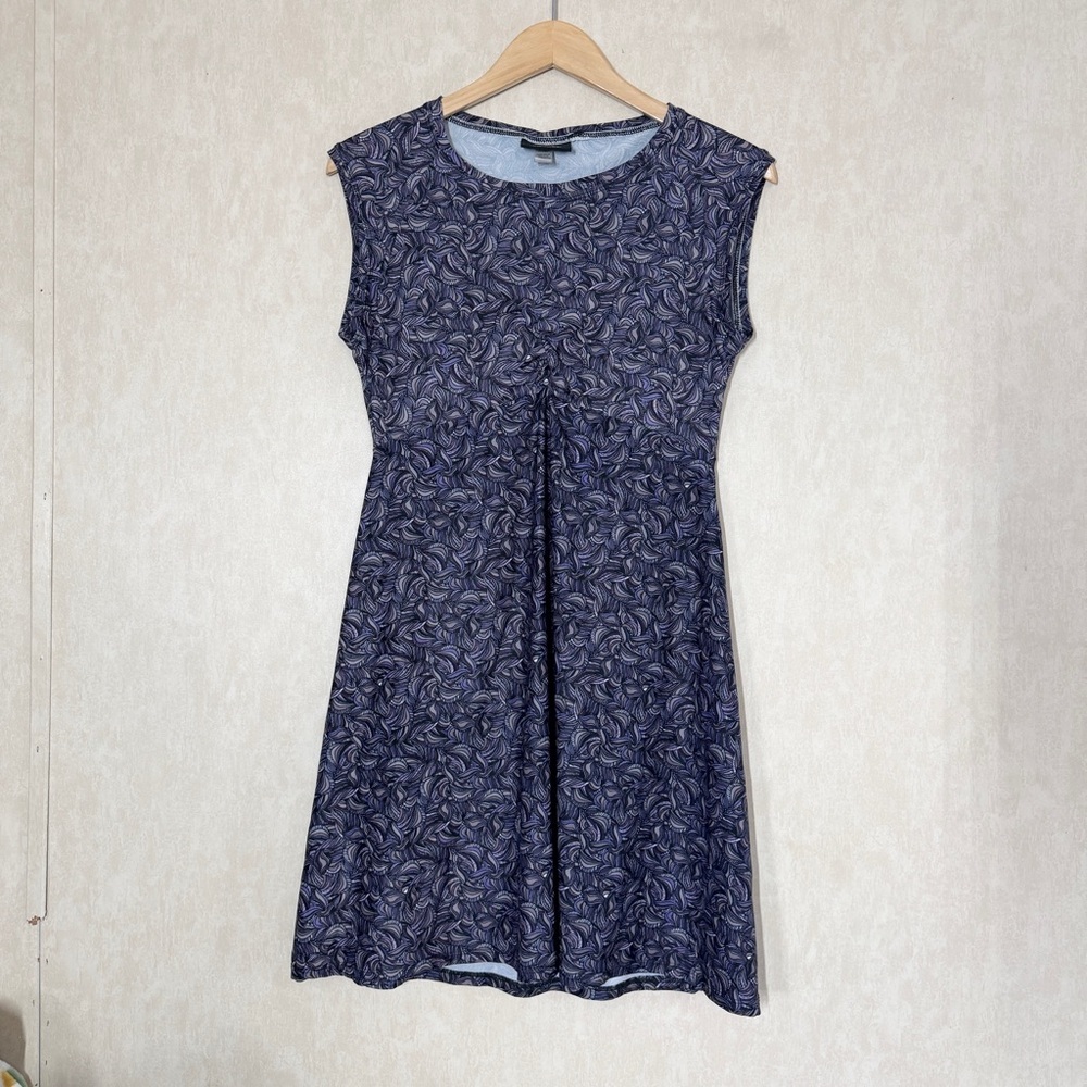 Kind Apparel Women’s Sleeveless Dress Stretch Printed Outdoor in Purple Blue S